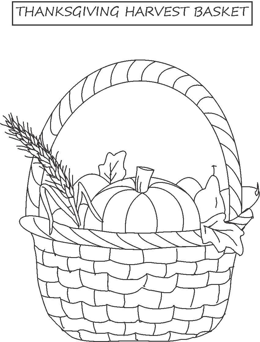Harvest basket coloring printable download