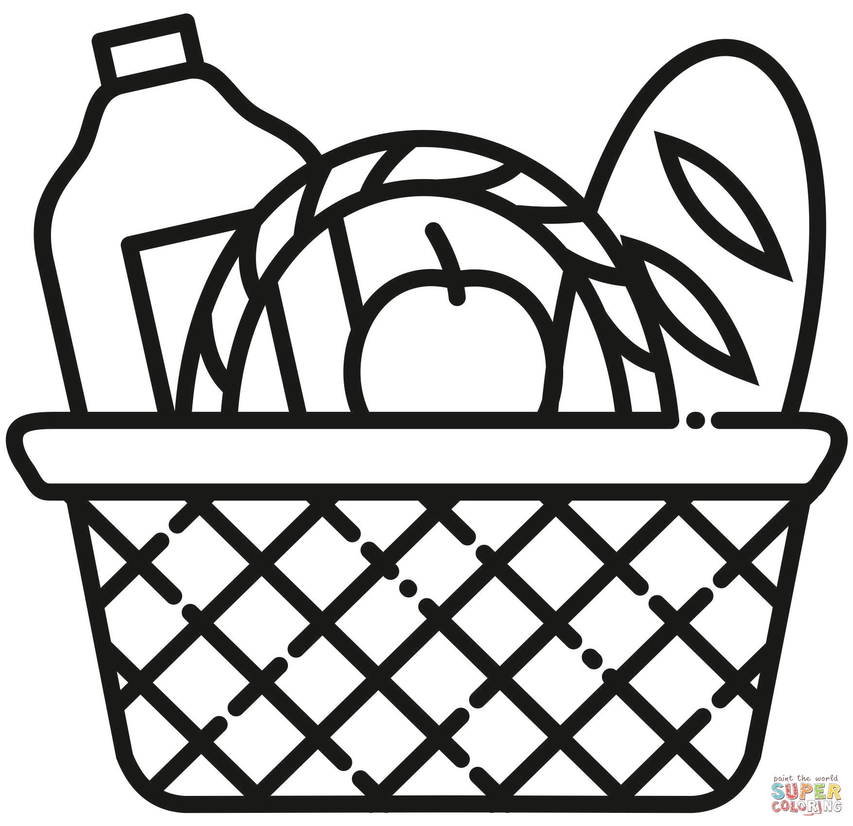 Picnic basket coloring page free printable coloring pages