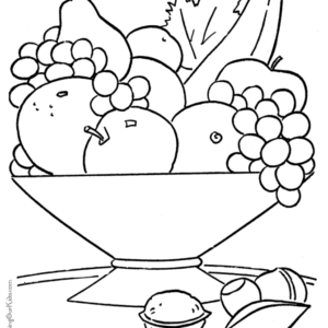 Fruit basket coloring pages printable for free download
