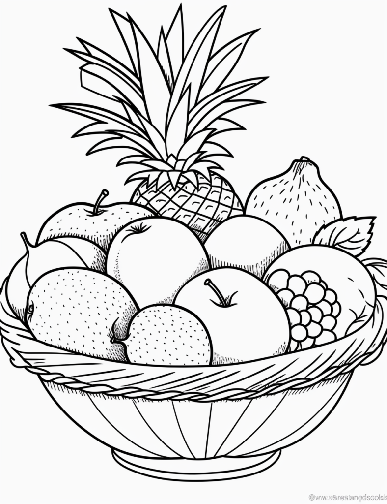 Fruit basket coloring pages