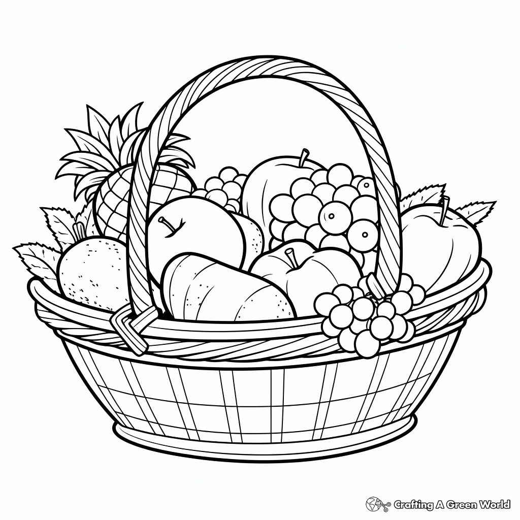 Fruit basket coloring pages