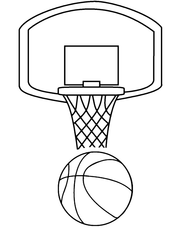 Basketball basket coloring page sheet