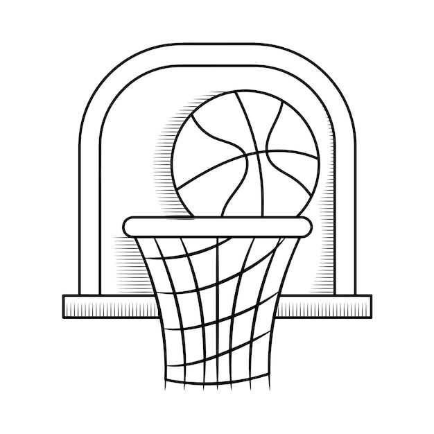 Basketball basket coloring page