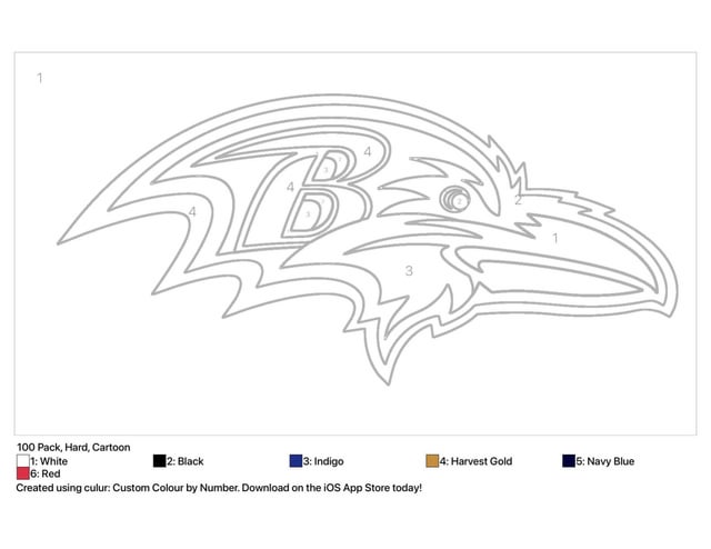 Ravens logo color by numbers rravens