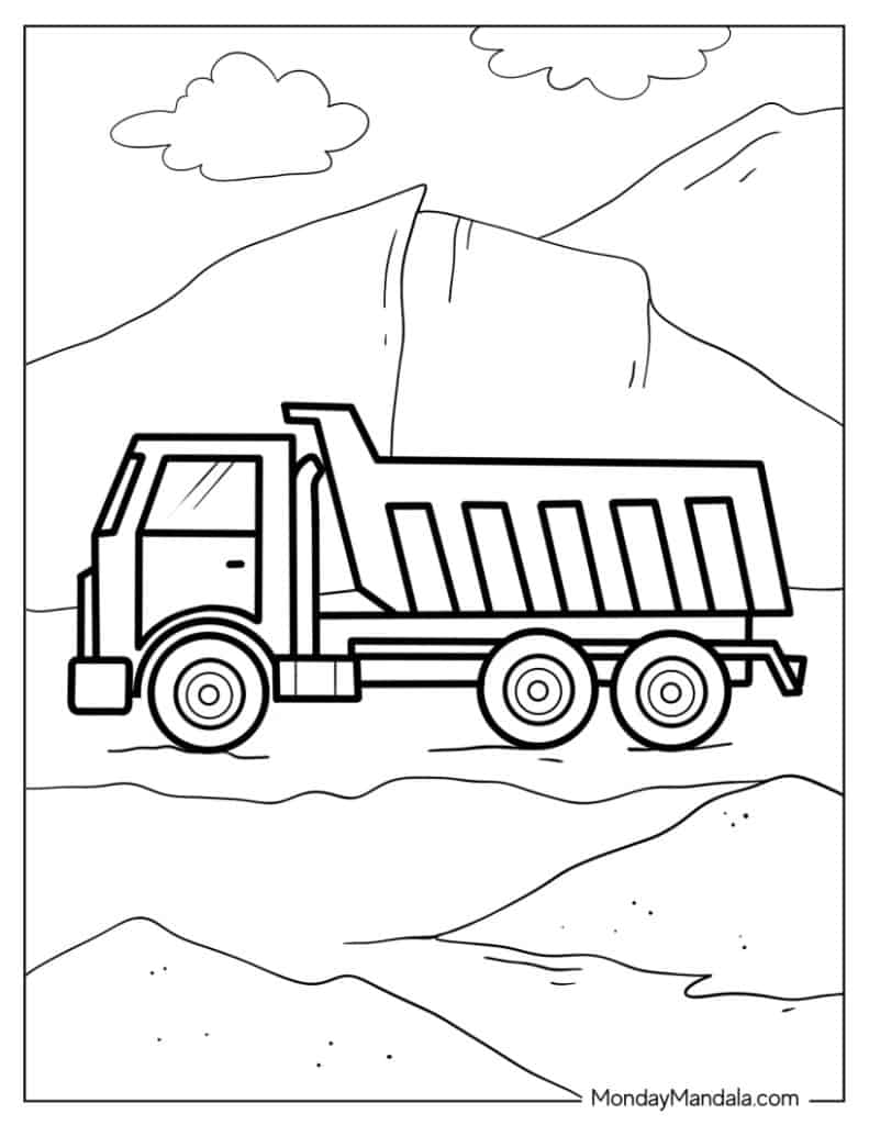 Truck coloring pages free pdf printables