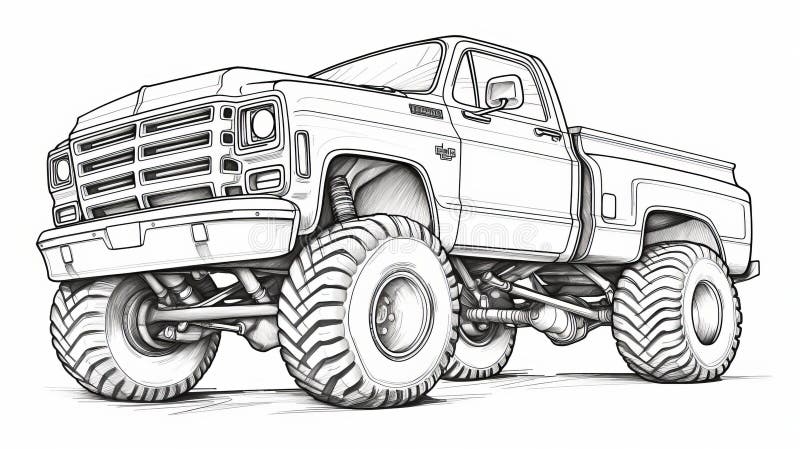 Coloring pages trucks stock illustrations â coloring pages trucks stock illustrations vectors clipart