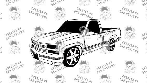 Truck design truck silverado digital file only instant download