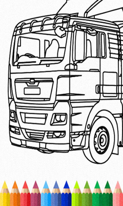 Truck and car coloring book