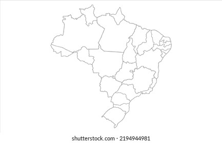 Brazil set brazil map administrative regions stock vector royalty free