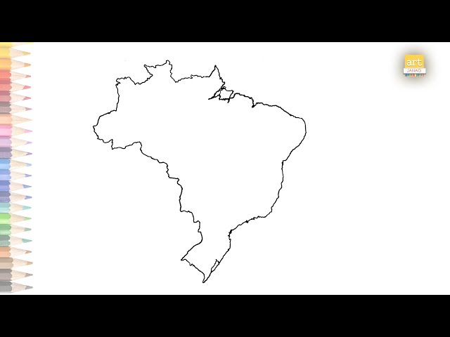 Brazil map outline how to draw brazil map outline step by step map drawings outline drawings