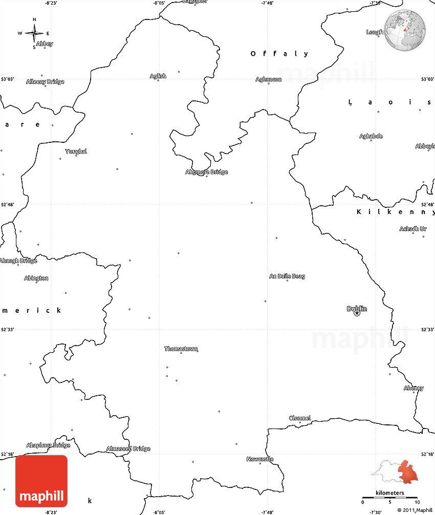 Blank simple map of tipperary