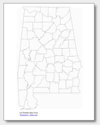 Printable alabama maps state outline county cities