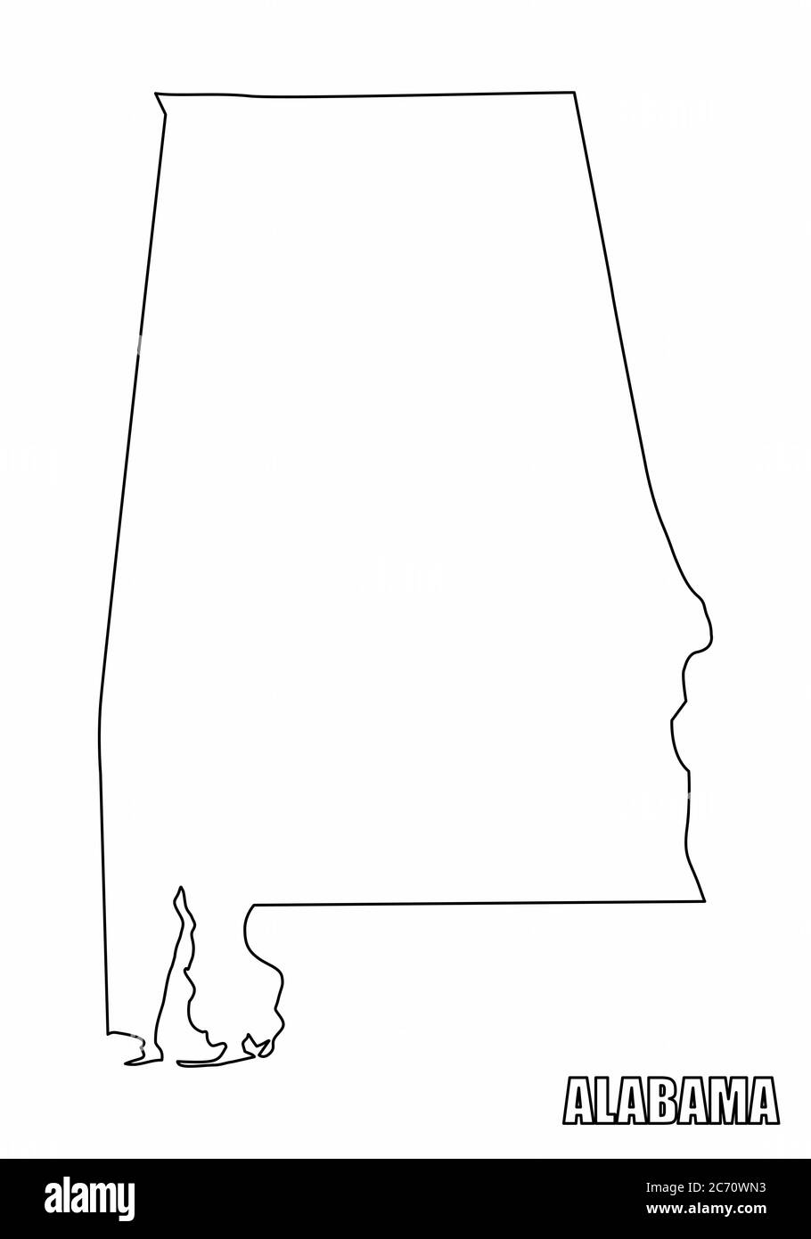 Alabama outline map stock vector image art