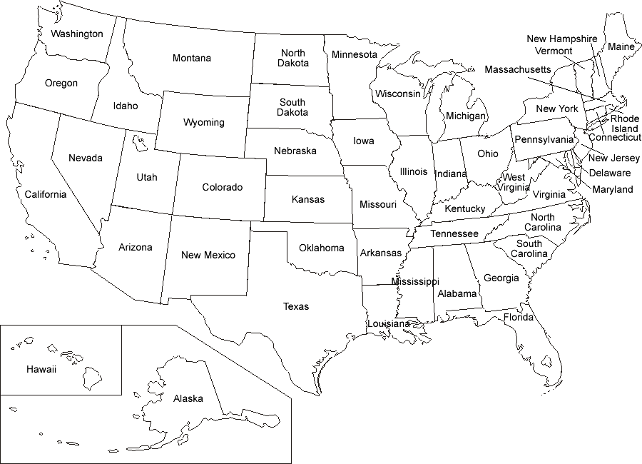 Us map coloring pages