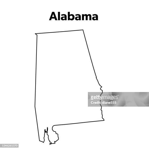 Us state map outline alabama high