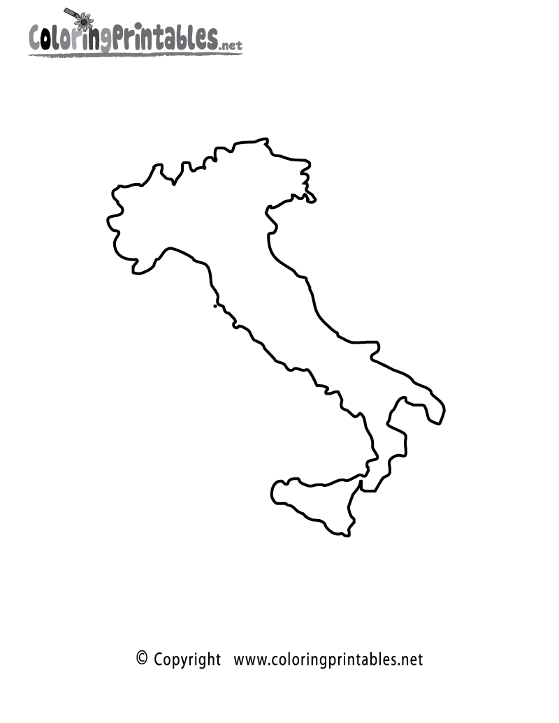 Italy map coloring page