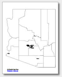 Printable arizona maps state outline county cities