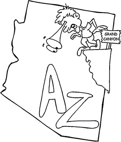 Arizona map coloring page free printable coloring pages