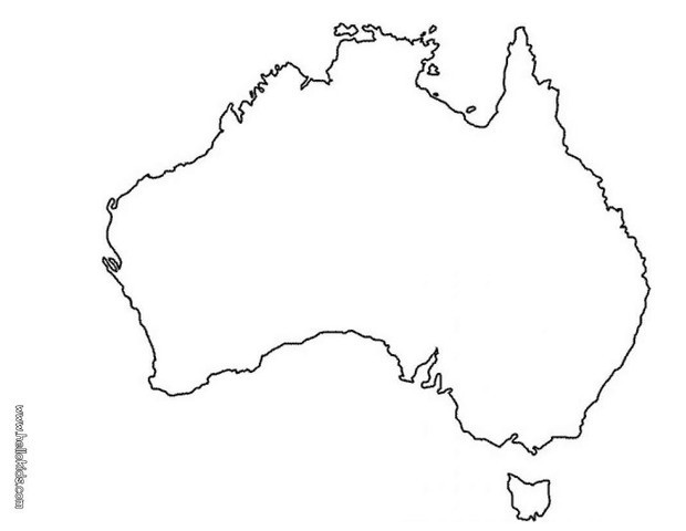 Australia map coloring pages