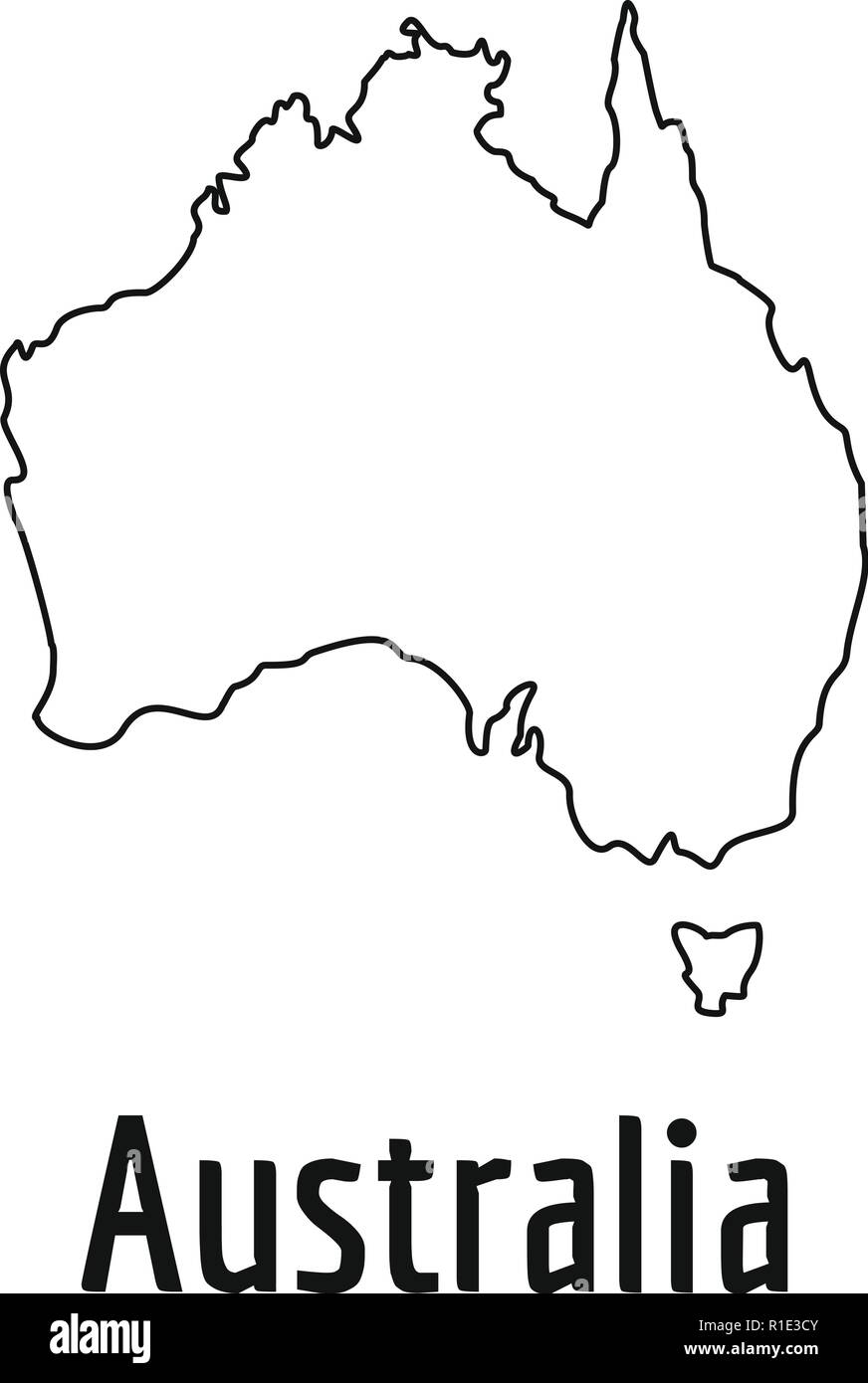 Australia map thin line simple illustration of australia map vector isolated on white background stock vector image art