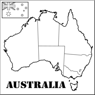 Clip art australia map bw blank i