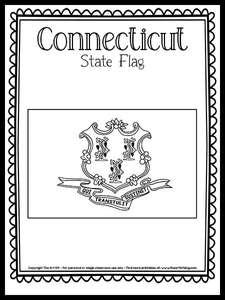 Free printable connecticut state flag coloring page â the art kit