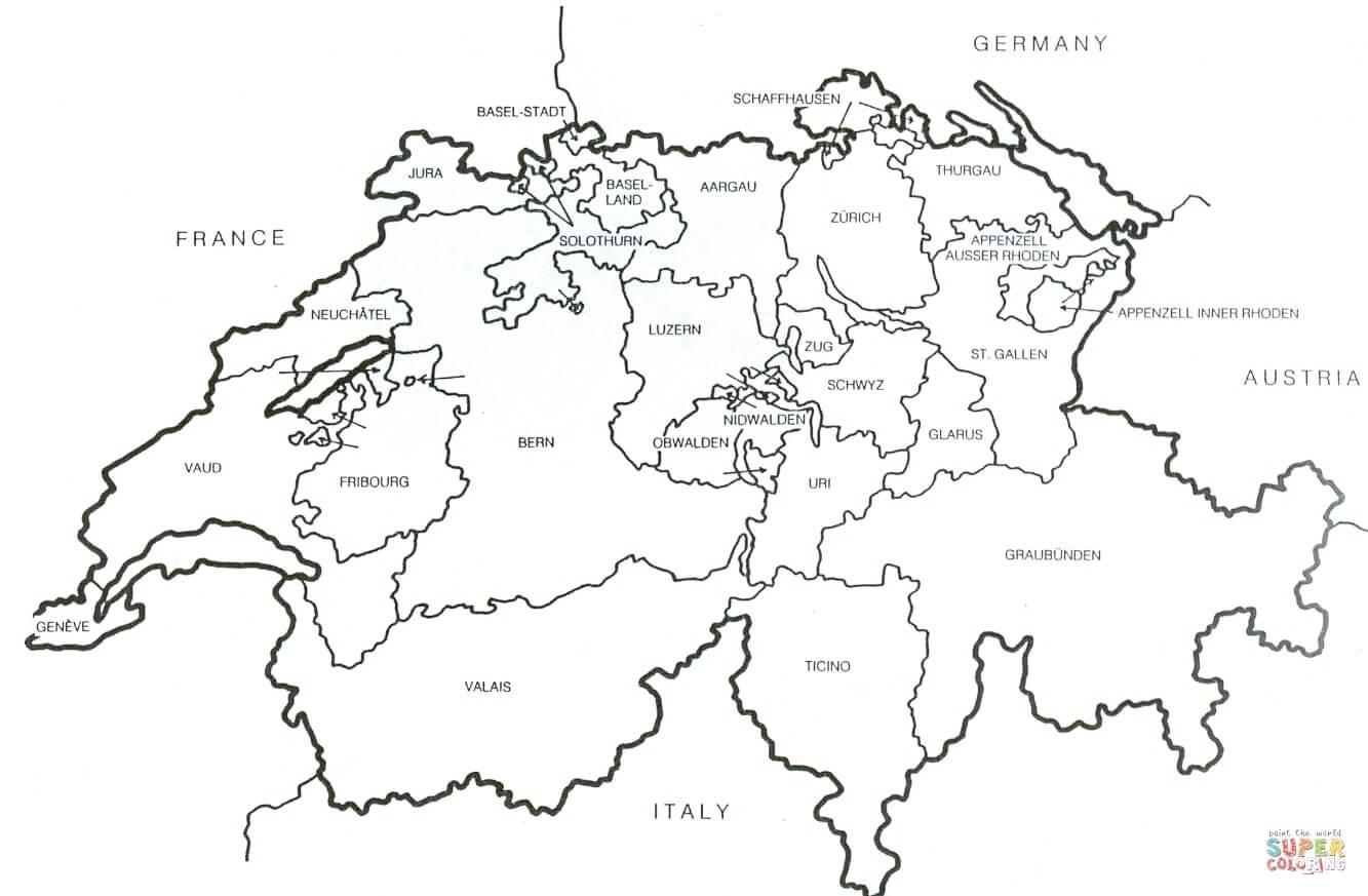 Switzerland map outline