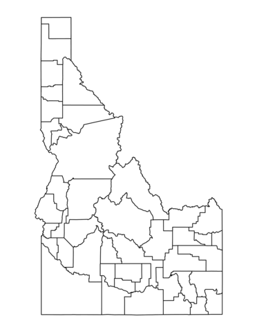 Outline map of idaho counties coloring page free printable coloring pages