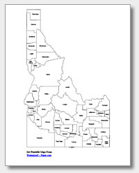 Printable idaho maps state outline county cities