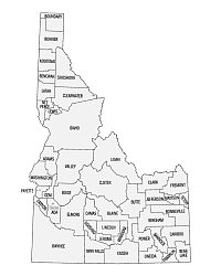 Printable idaho county map