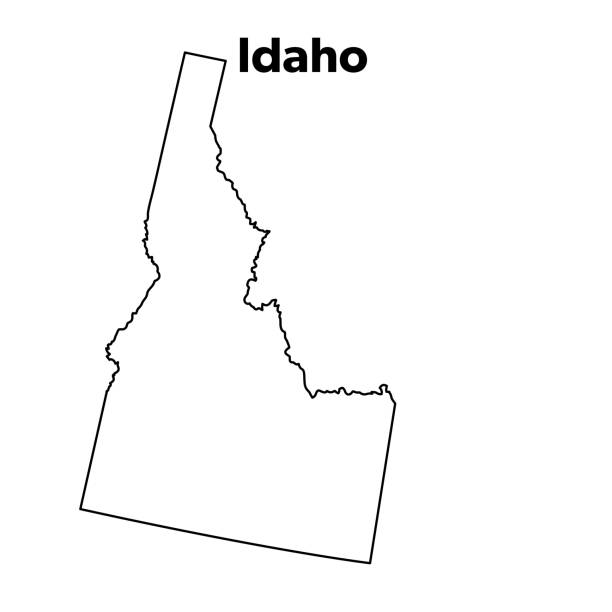 Hand drawn map of idaho stock illustrations royalty