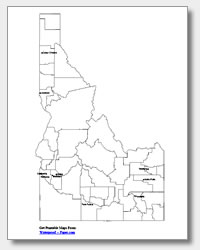 Printable idaho maps state outline county cities