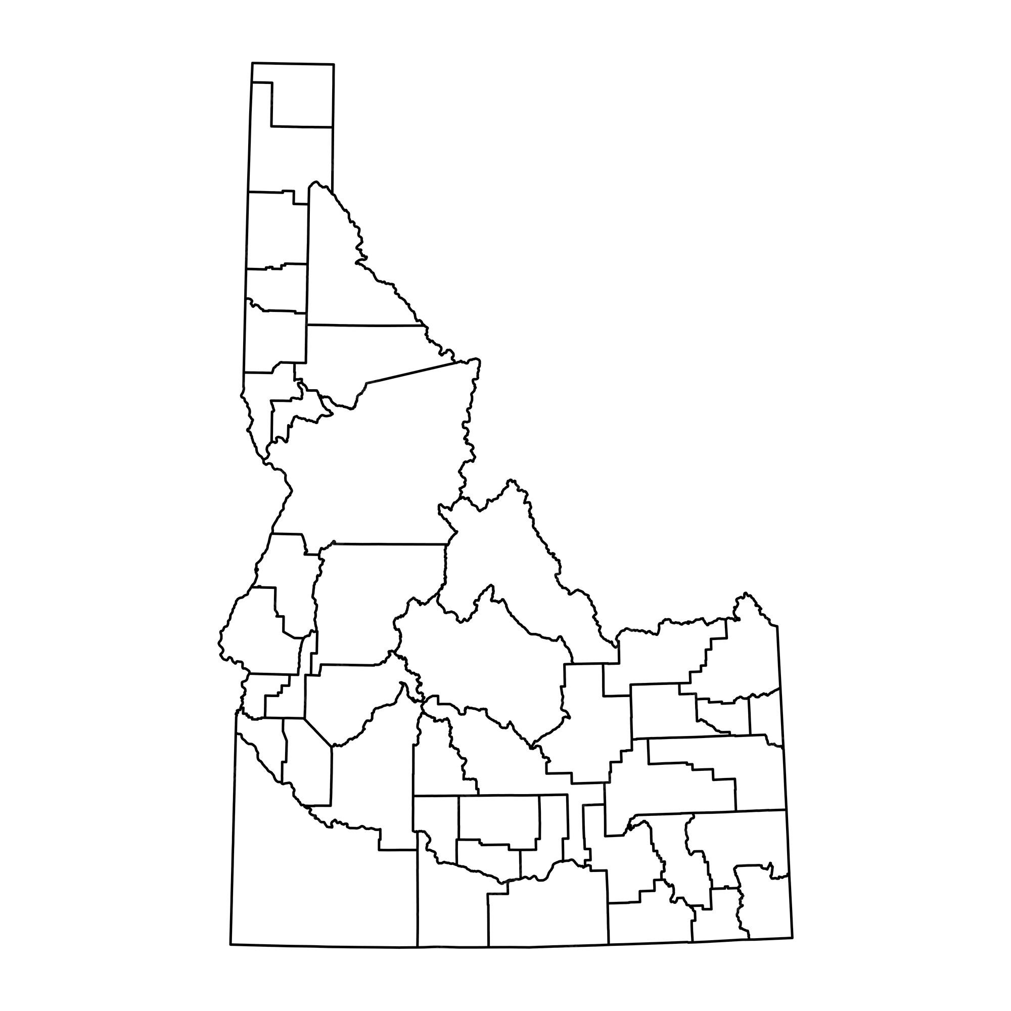 Premium vector idaho state map with counties vector illustration