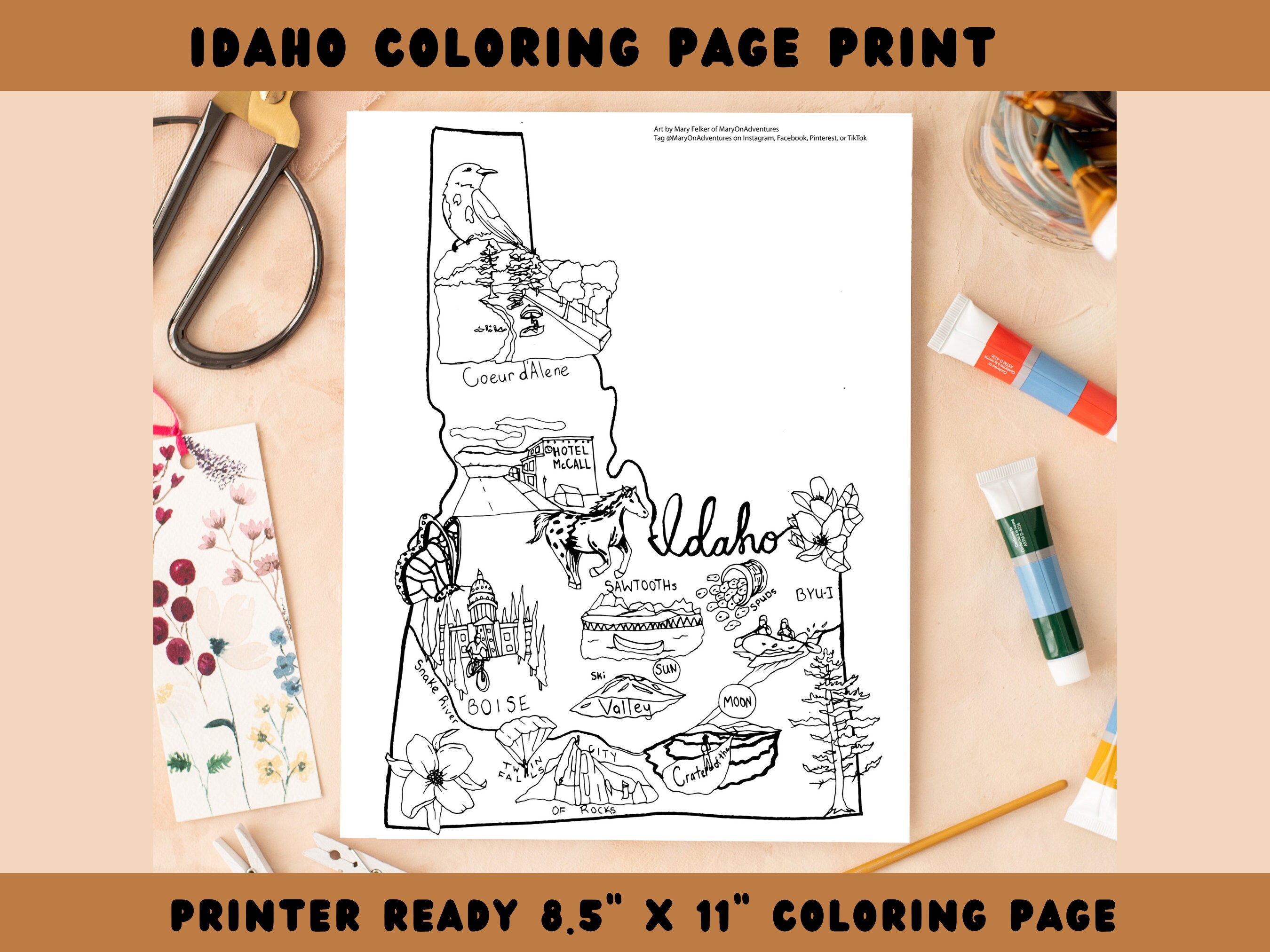 Idaho coloring page