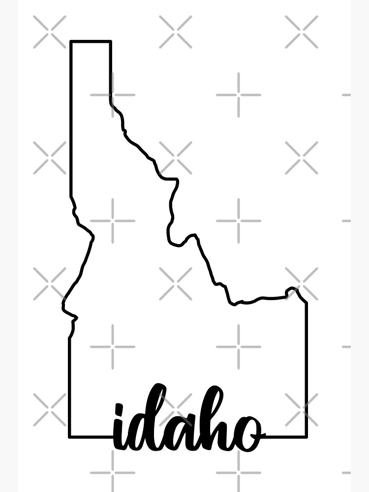 Idaho state outline art board print for sale by evolvclothing