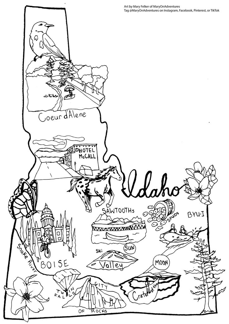 Idaho coloring page boise coloring page idaho state coloring page idaho print idaho map print x coloring page downloadable