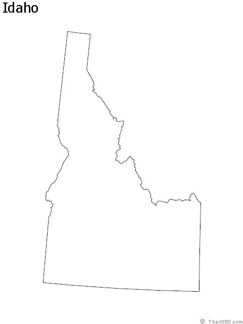 Idaho state outline coloring sheet the us state outline outline art outline