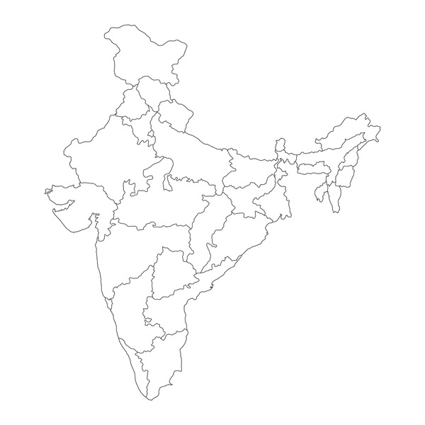 Blank political map india royalty