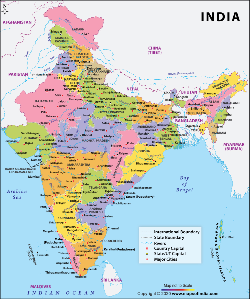 India large colour map india colour map large colour map of india