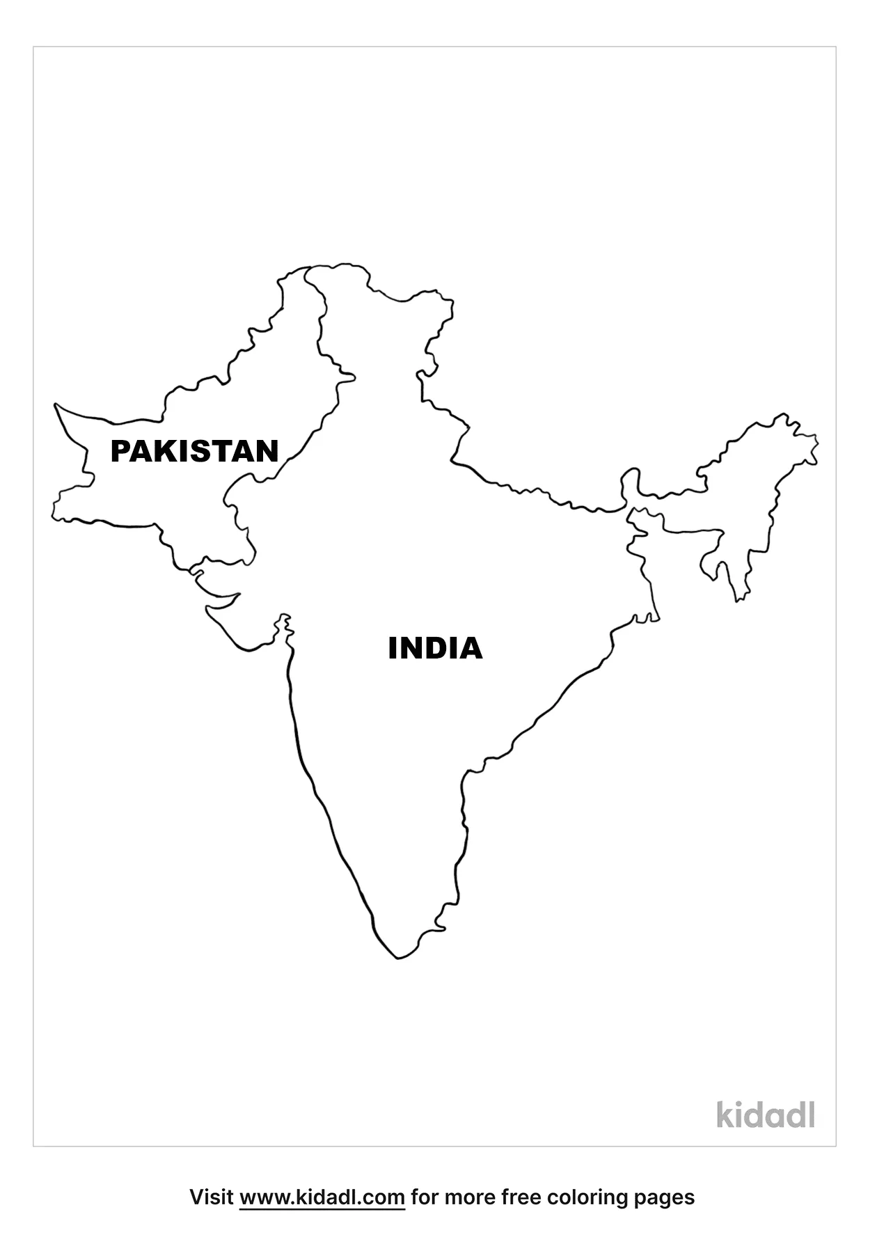 Free map of india pakistan coloring page coloring page printables