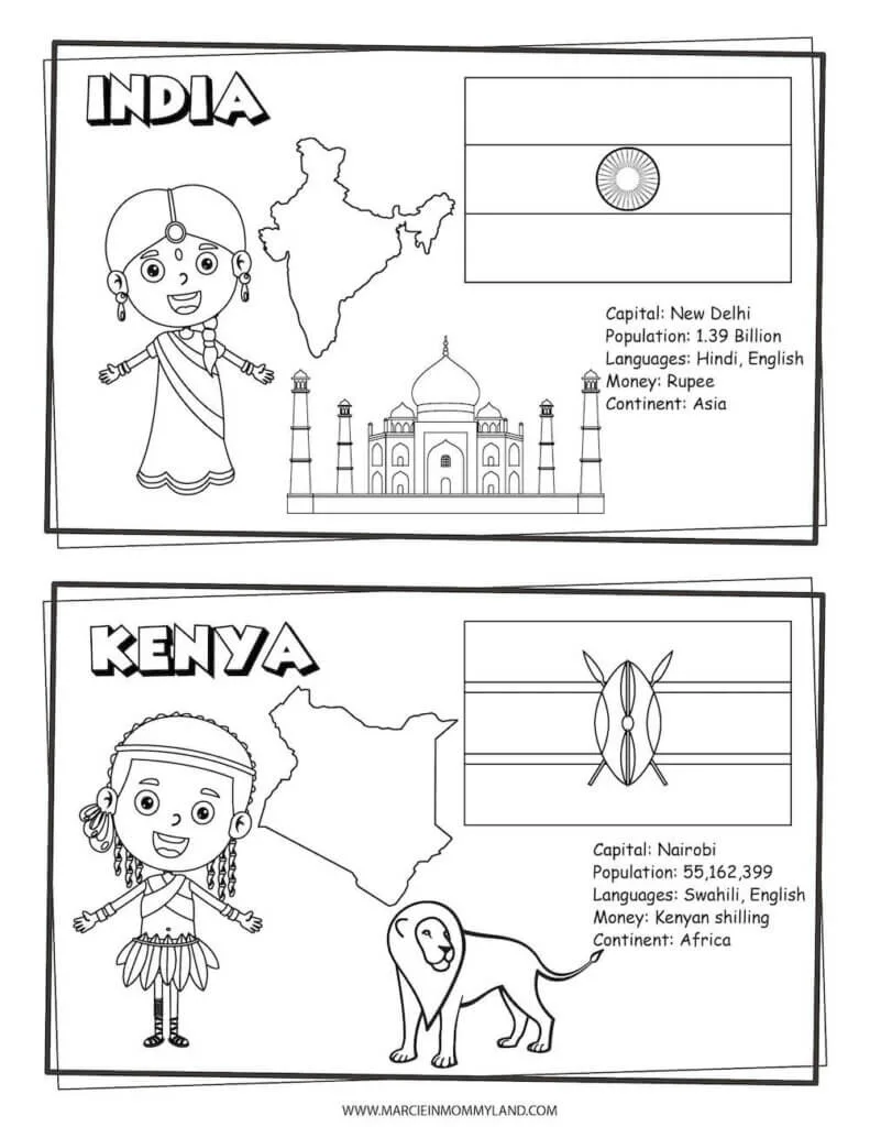 Free printable coloring pages of people all around the world