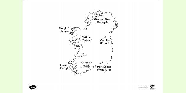 Map of ireland colouring sheet teacher made