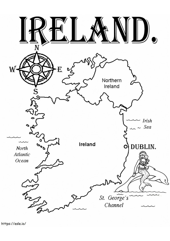 Ireland map coloring page coloring page