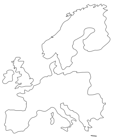 Outline map of europe coloring page free printable coloring pages