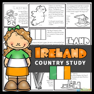 Free printable ireland for kids reader to color and learn country study