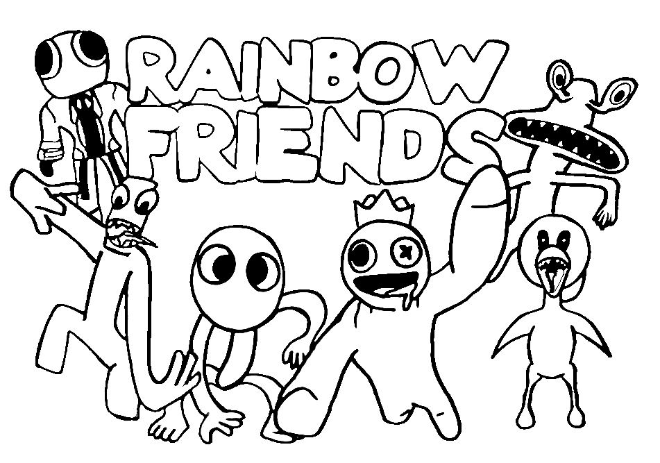 Purple rainbow friends coloring pages printable for free download