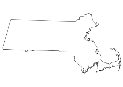 Outline map of massachusetts coloring page free printable coloring pages