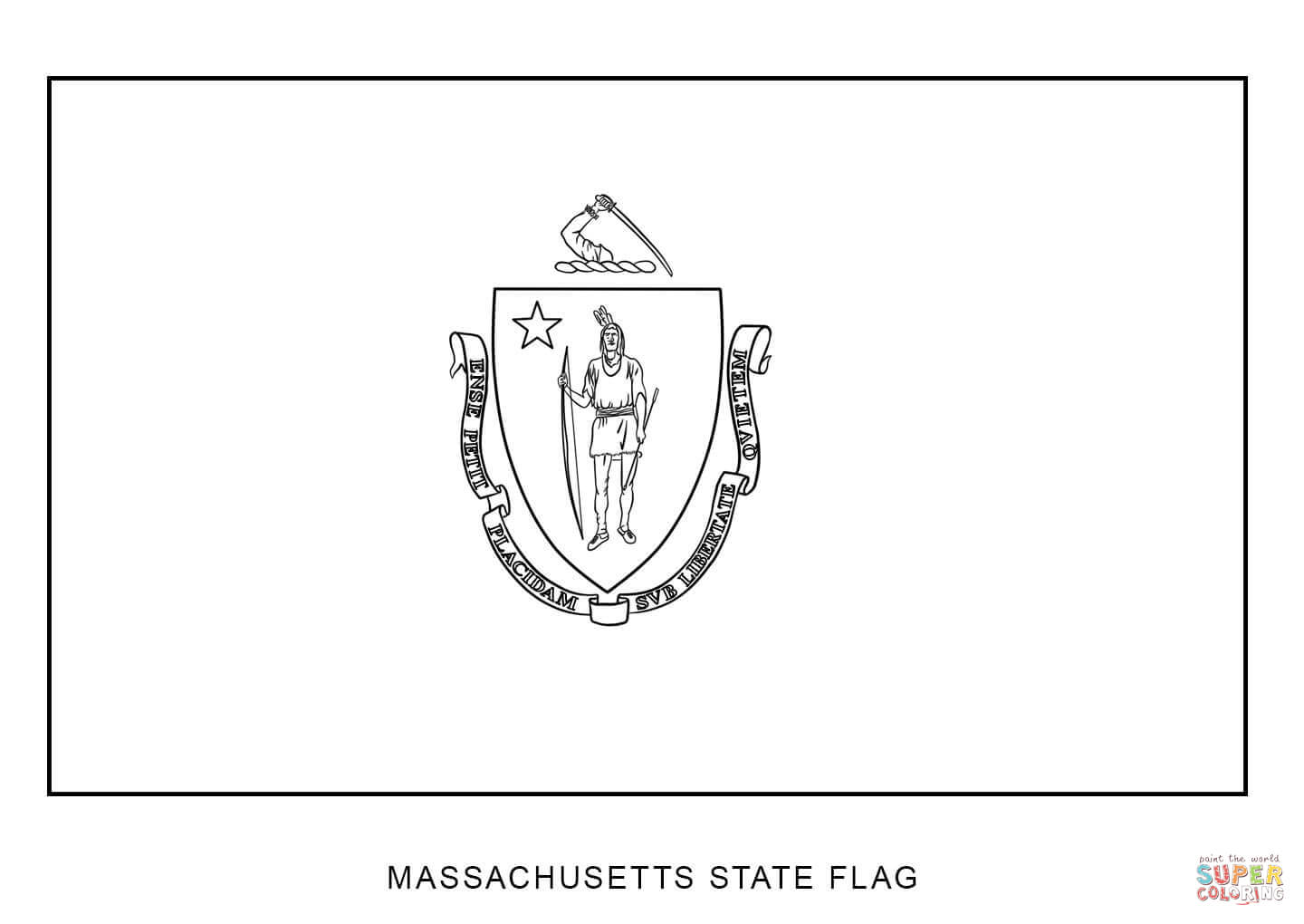 Flag of massachusetts coloring page free printable coloring pages