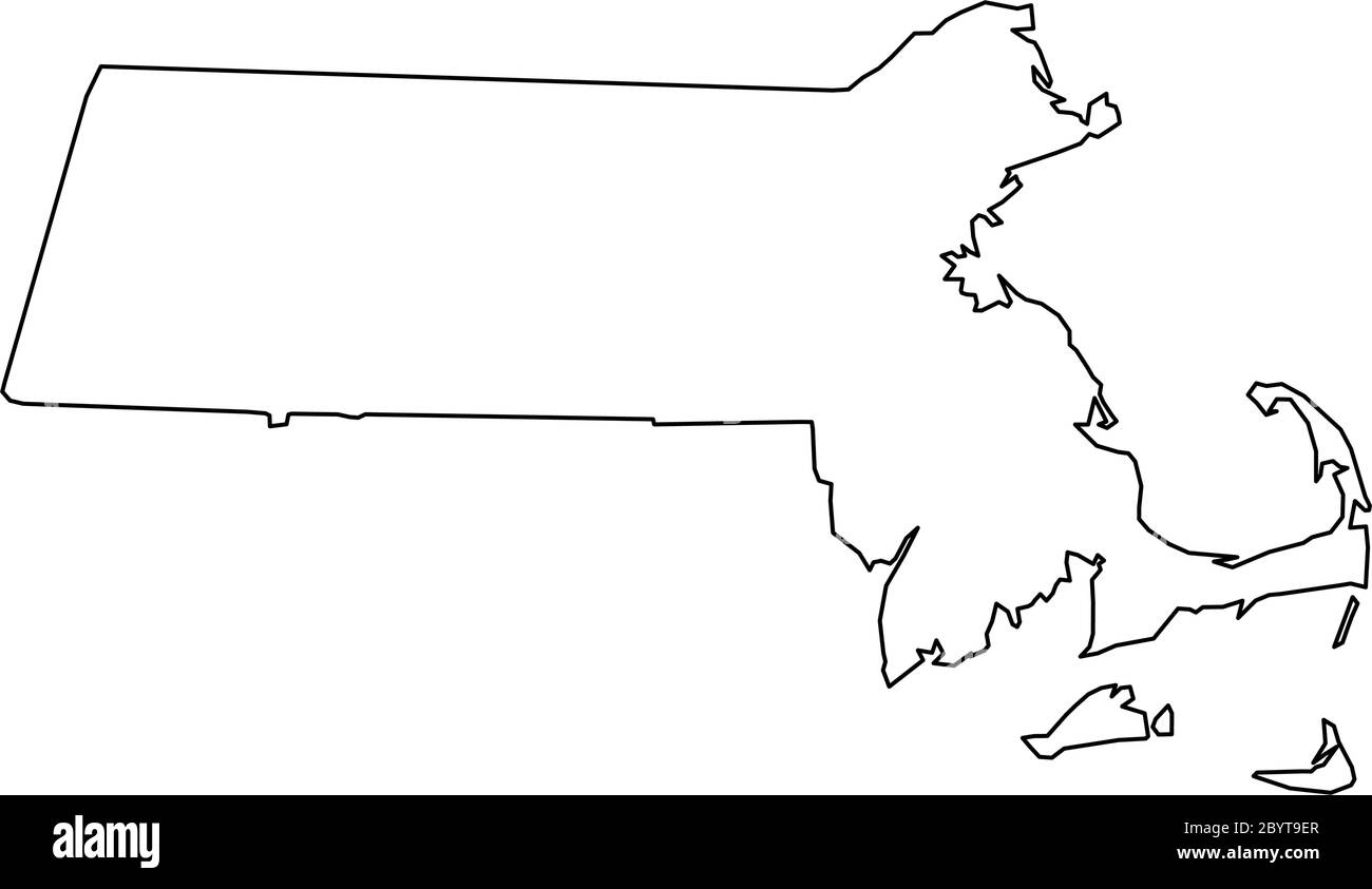 Massachusetts outline stock vector images
