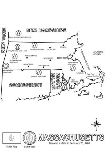 Massachusetts map coloring page from massachusetts category select from printable crafts of cartoons natâ massachusetts map massachusetts coloring pages
